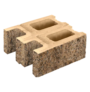 Заборный блок колотый, стеновой утолщенный, 380*380*140мм, степняк