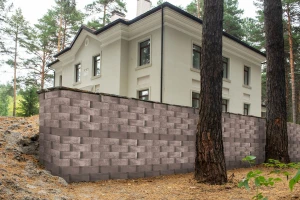 Подпорная стена (блок) декоративный 310х400х160 мм, коричневый