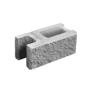 Заборный блок колотый, стеновой, 380*190*140мм, серый