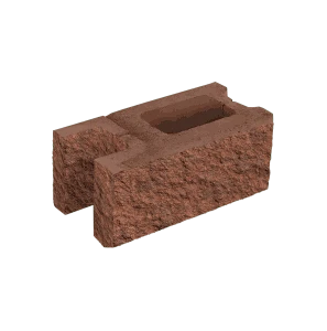 Заборный блок колотый, стеновой, 380*190*140мм, клинкер