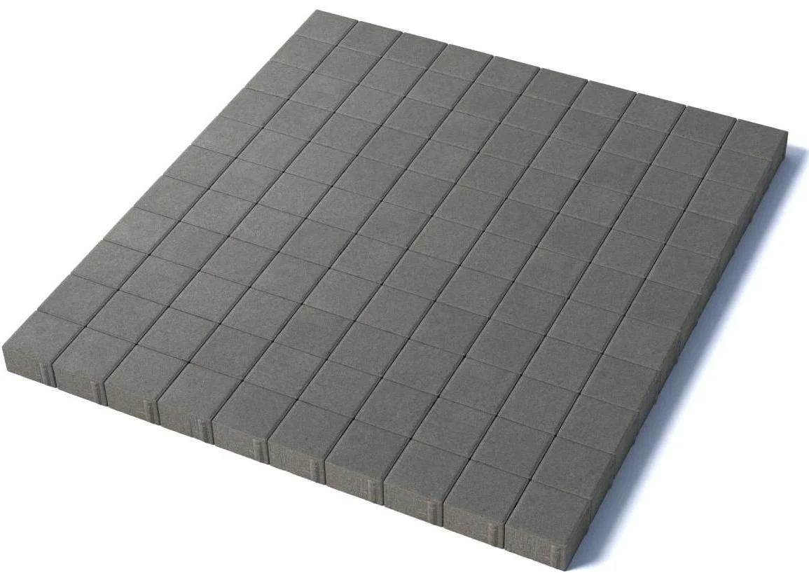 Тротуарная плитка Квадрат 100х100х60 мм, серый