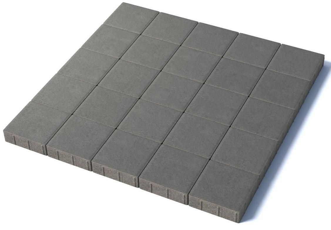Тротуарная плитка Квадрат 200х200х60 мм, серый