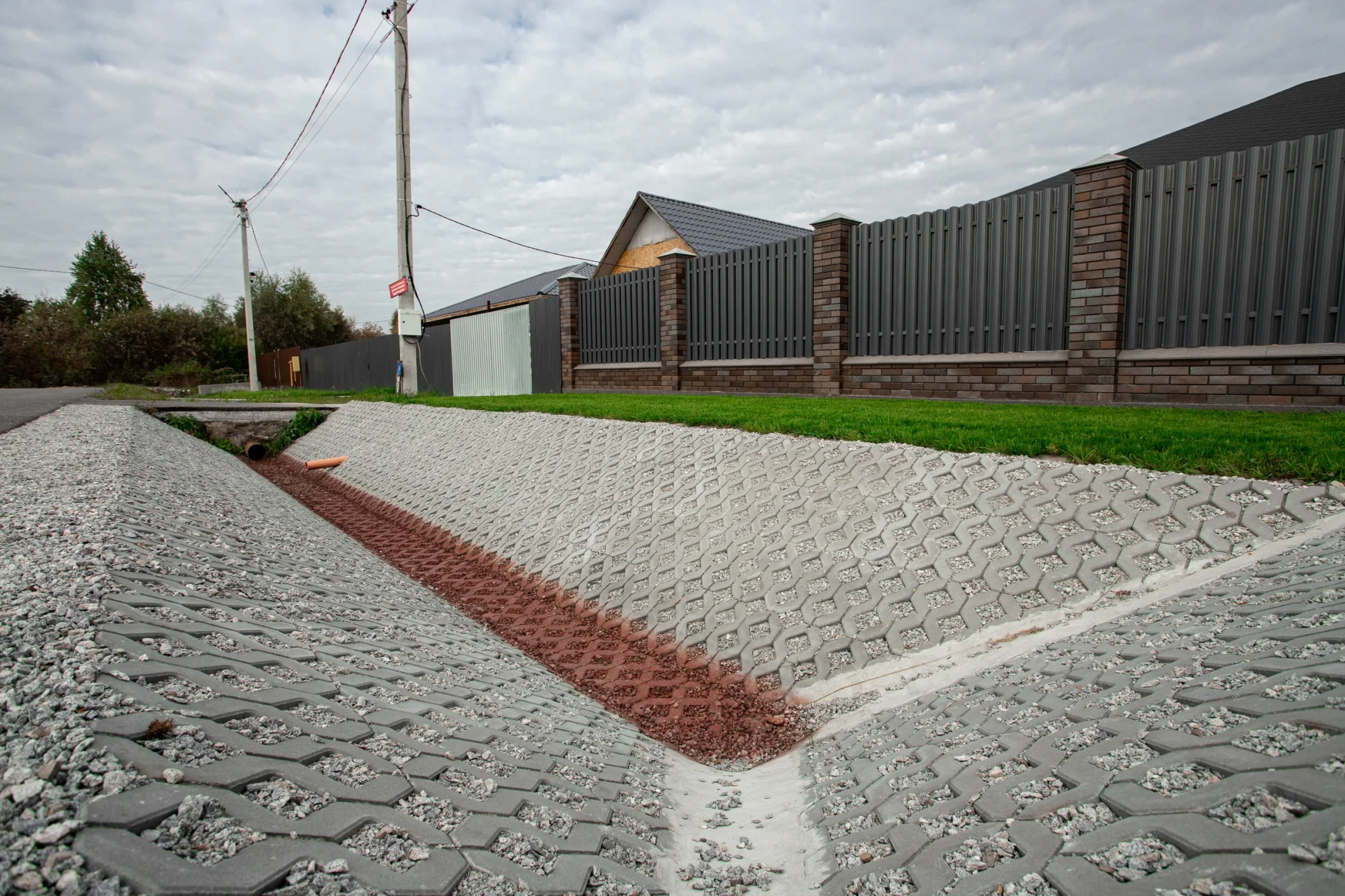 Газонная решетка, 80 мм, серый