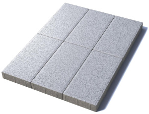 Тротуарная плитка Прямоугольник 600х300х80 мм, мрамор, белый с черным