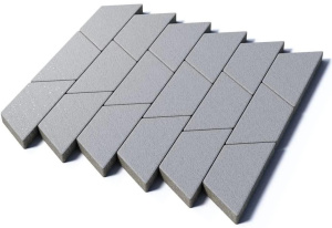 Тротуарная плитка Трапеция, 80 мм, мрамор, белый